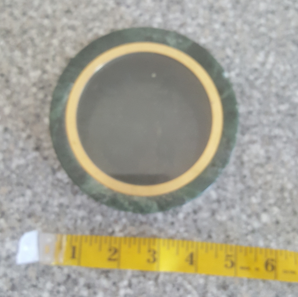 Beautiful Round Dark Green Marble Stone Trinket Box - Picture 3 of 7